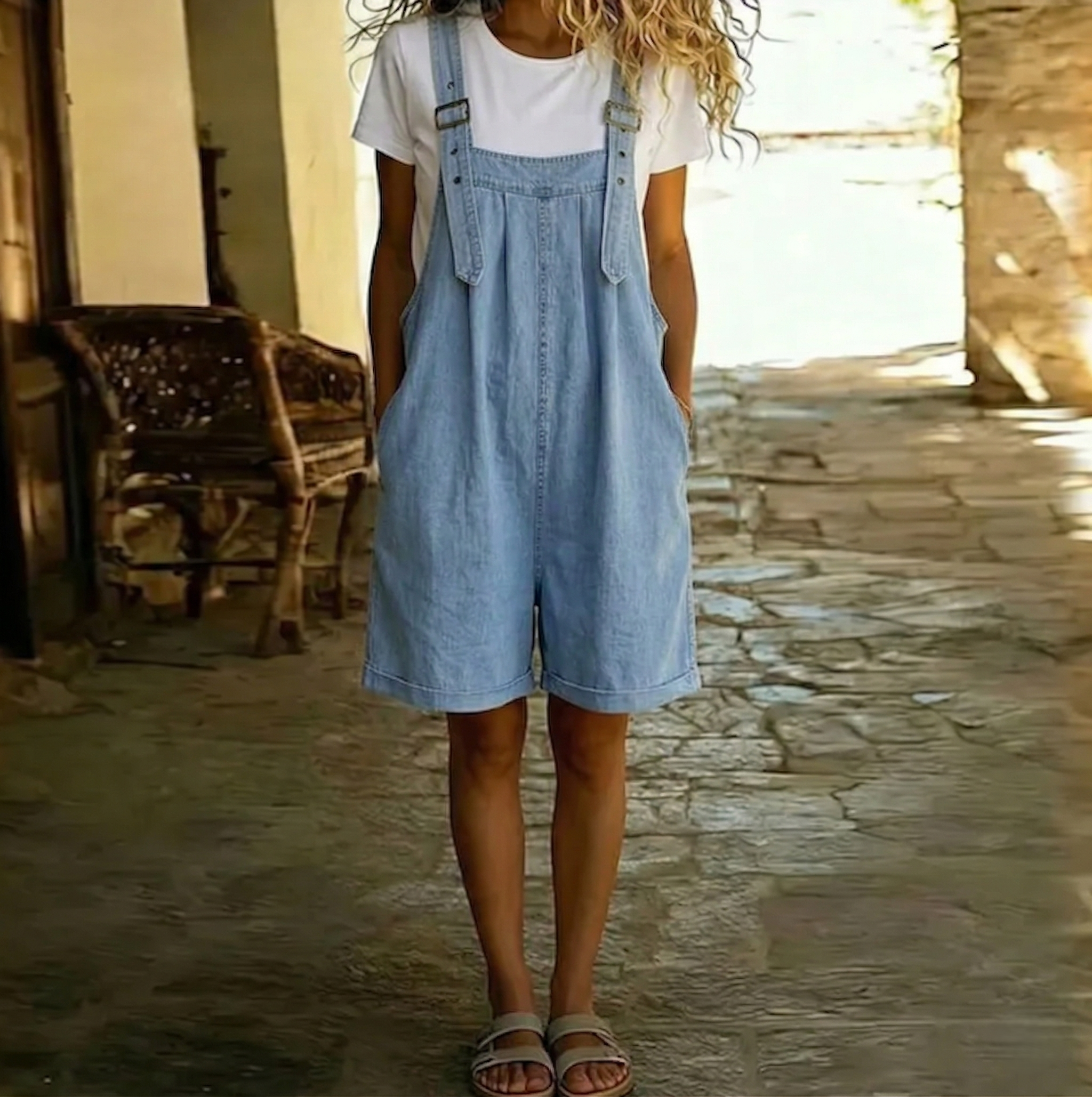 ALPINE | Denim Short Dungarees