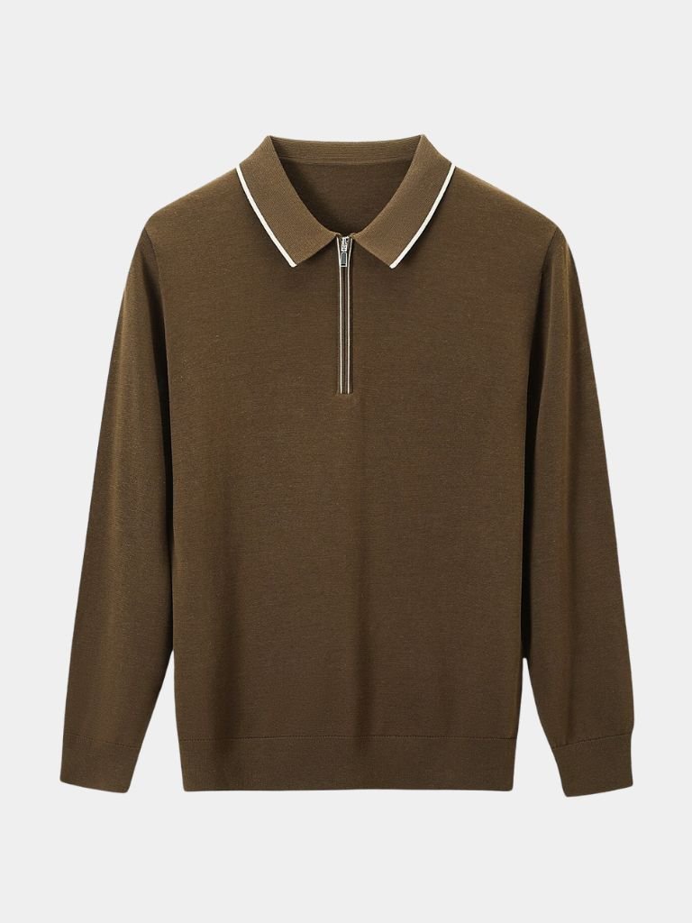 Ivory Elite Long Sleeve Polo – Rowan