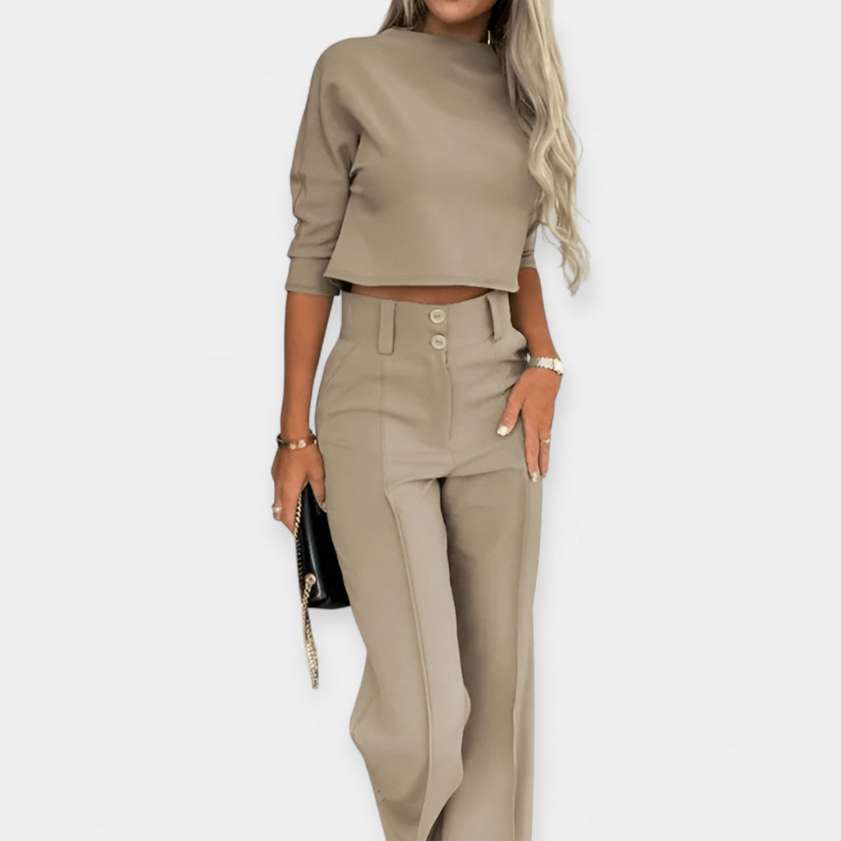 Coordinated Crop Top and Pants Set