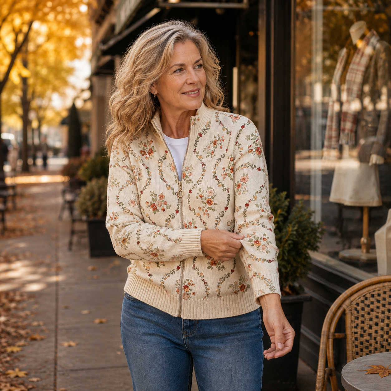 Persephone™ | Delicate Floral Vine Cream Print