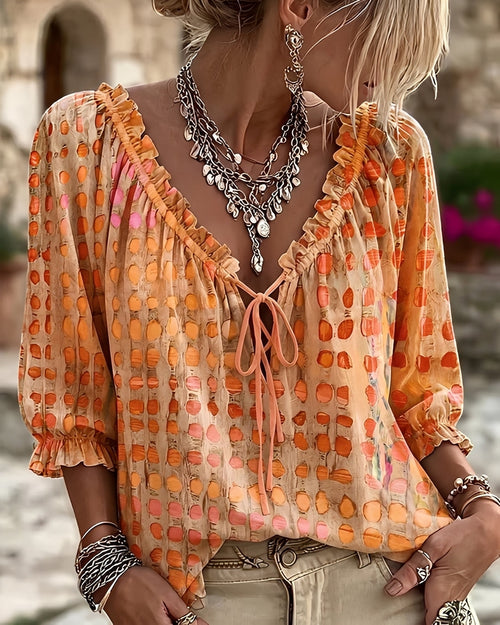Candice - Fashionable Polka-Dot Blouse