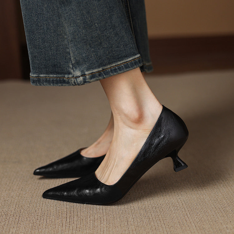Elar Genuine Leather Heels