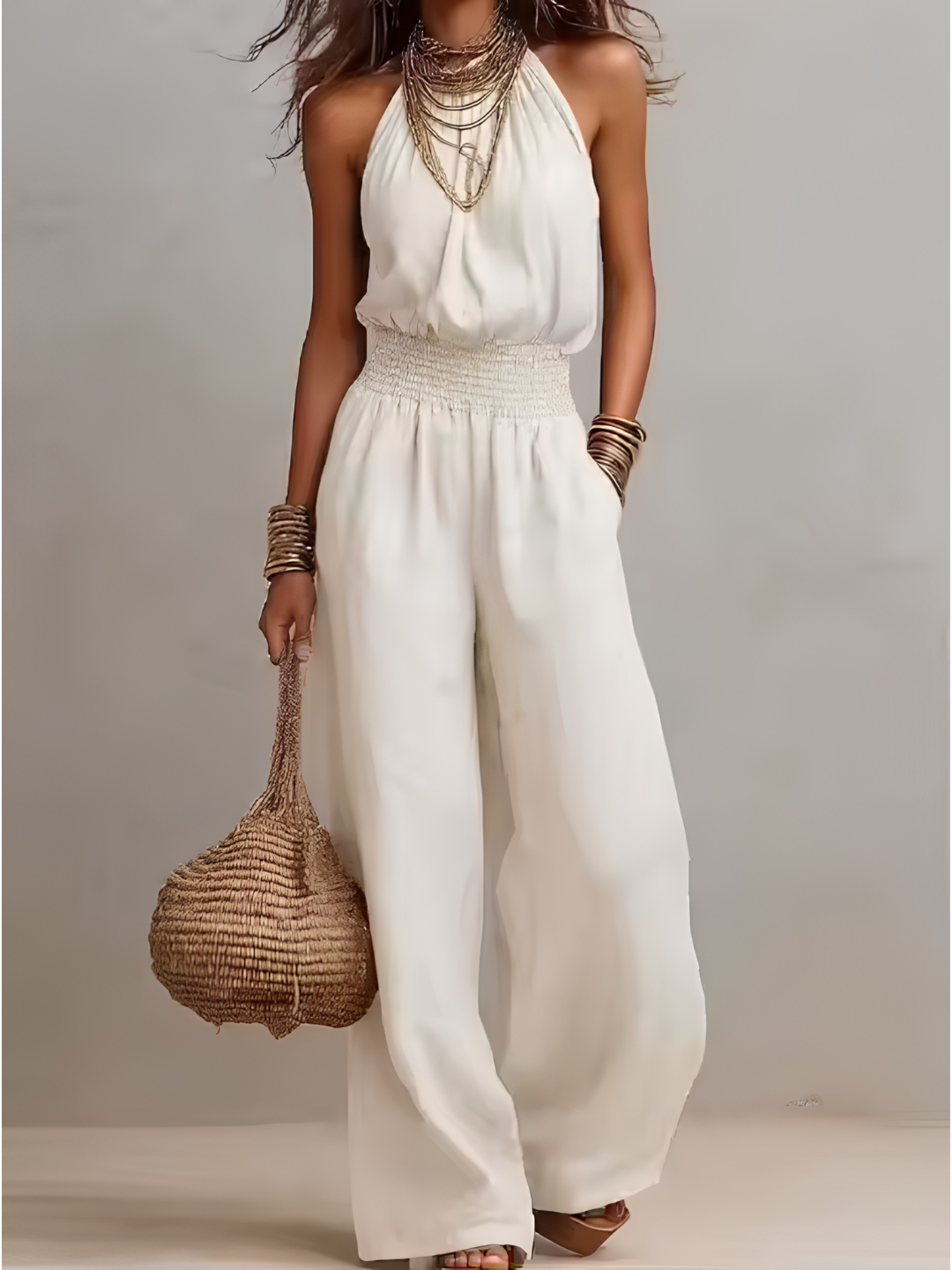 VALERIA | Halter Neck Wide-Leg Jumpsuit