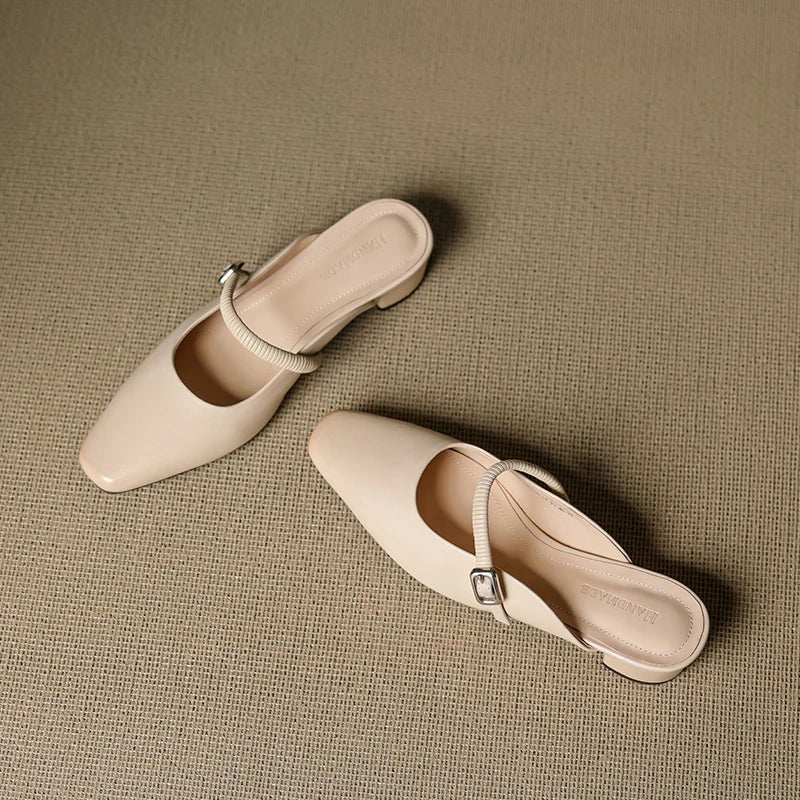 Kera Genuine Leather Mary Jane Mules