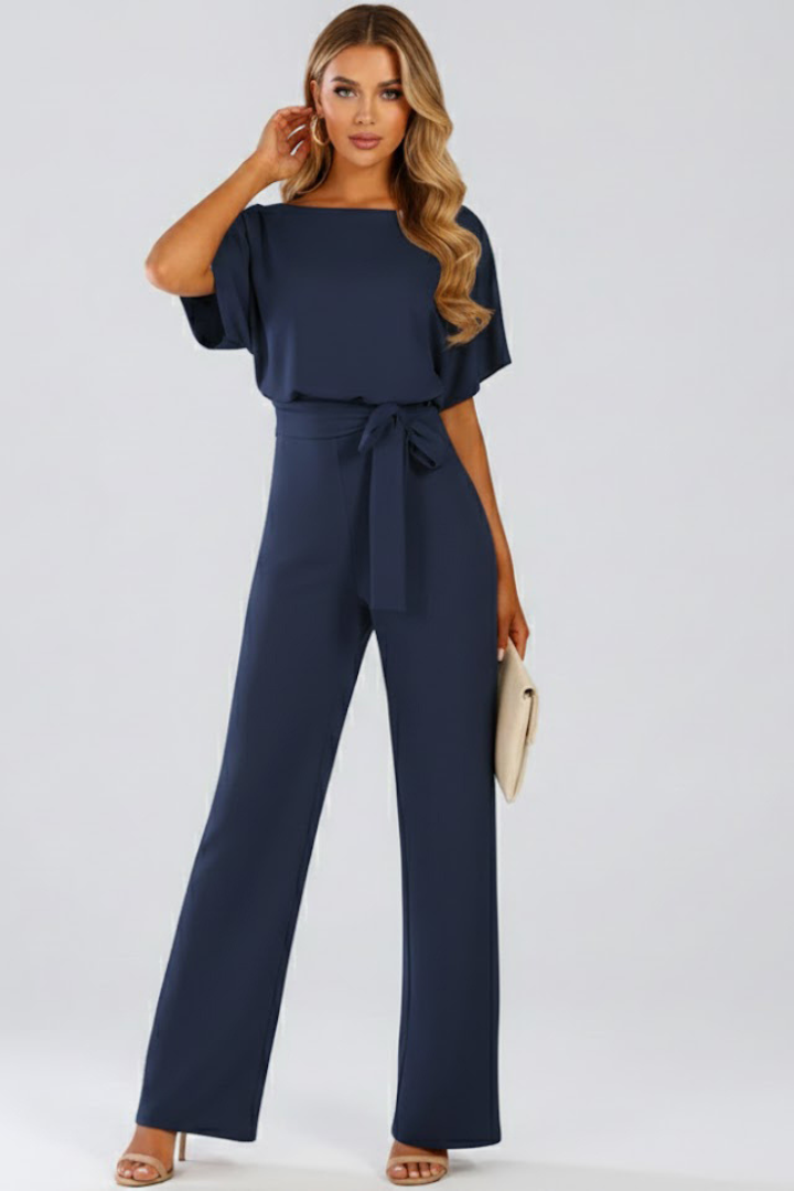 Women’s Jumpsuit with Belt and Wide Legs