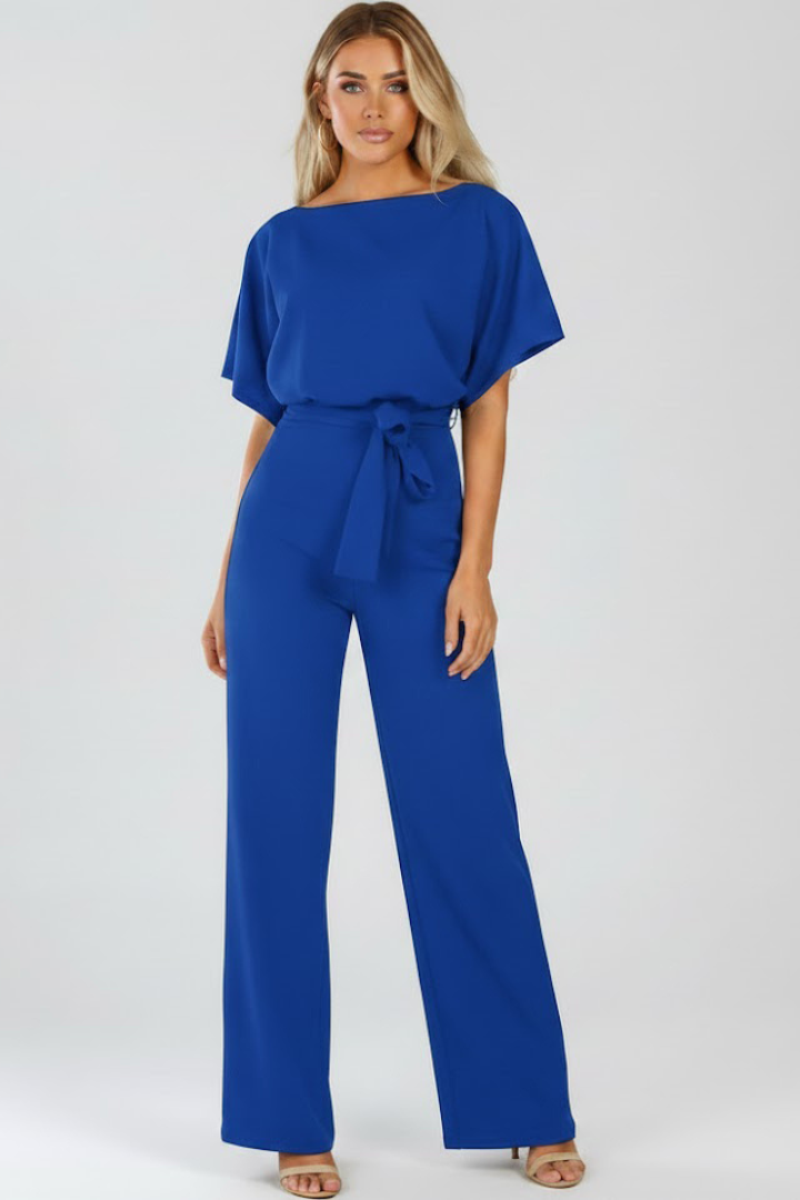 Women’s Jumpsuit with Belt and Wide Legs