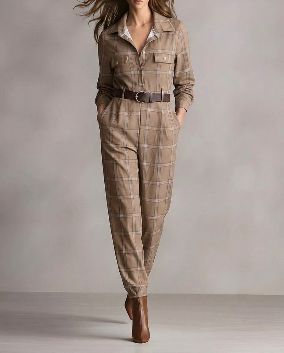Anna™ | elegant checkered jumpsuit