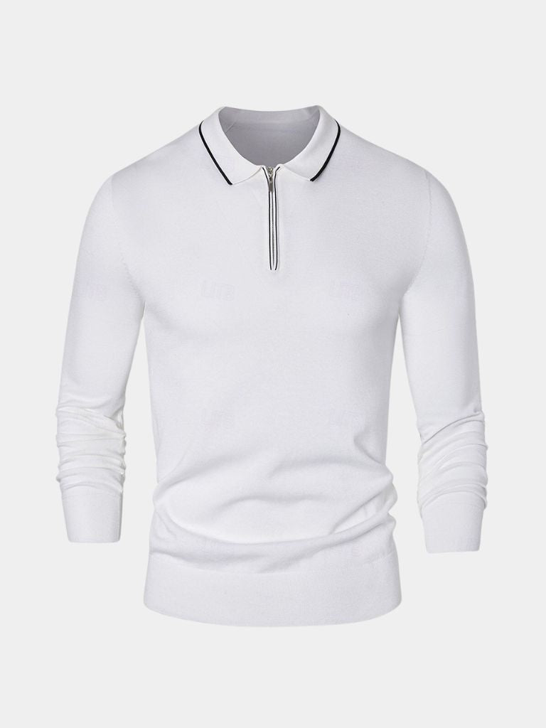 Ivory Elite Long Sleeve Polo – Rowan