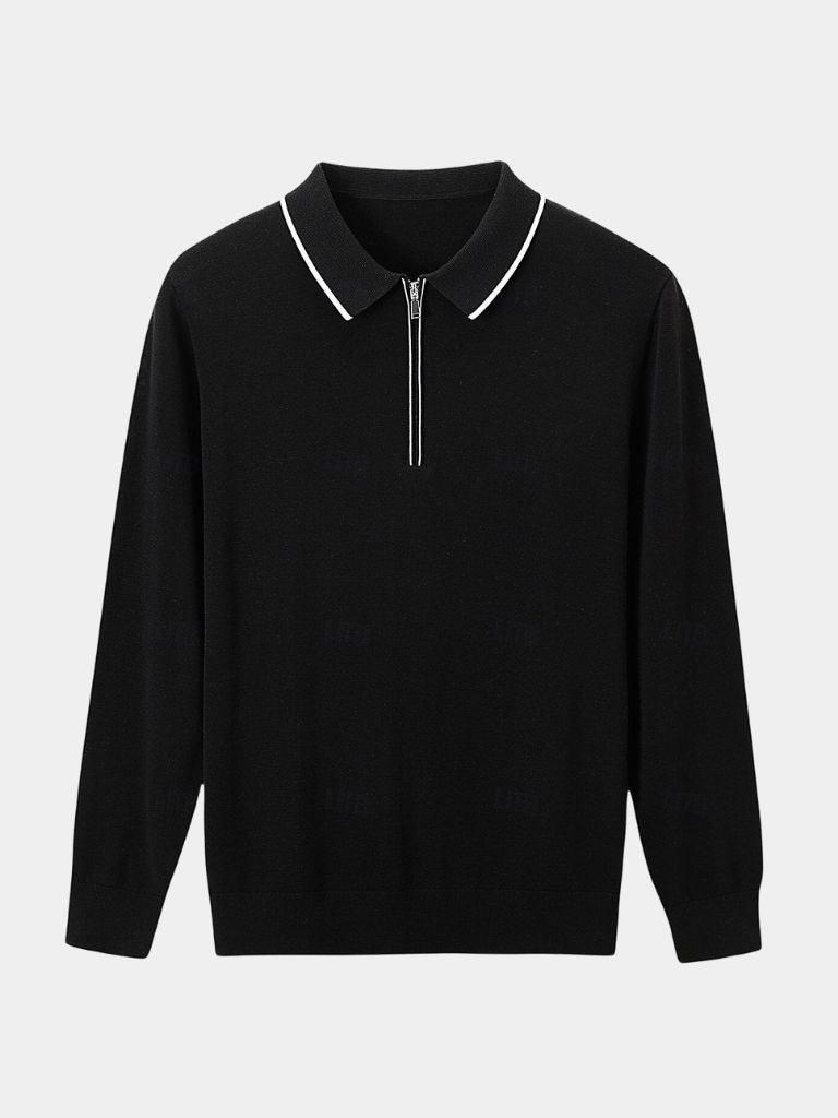 Ivory Elite Long Sleeve Polo – Rowan