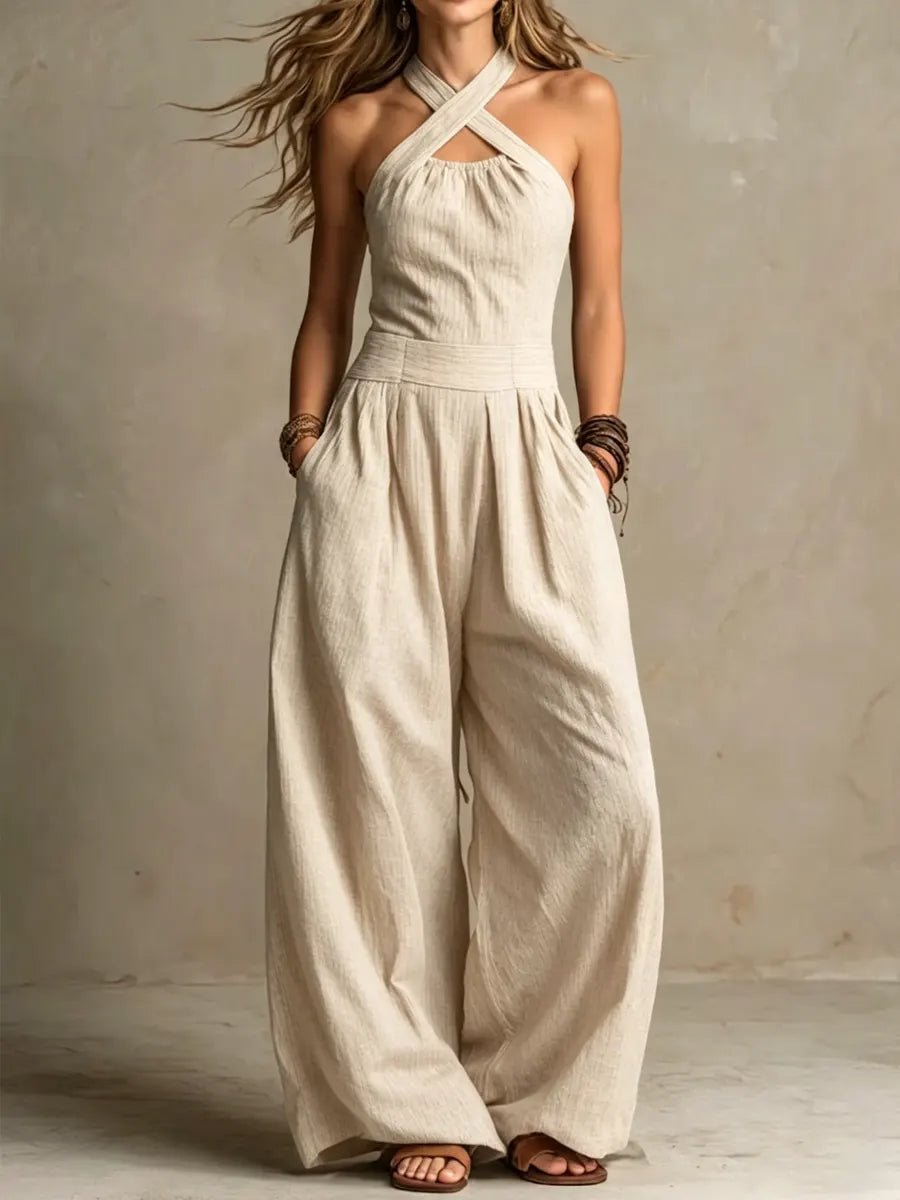 Bianca | Jumpsuit with an Elegant Cross Neckline